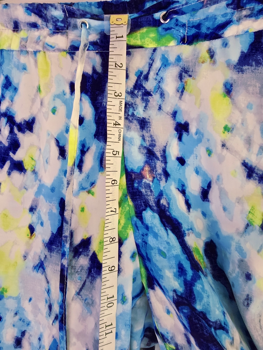 Liz Claiborne Abstract Watercolor Pull-On Pockets Pants - Size M - Picture 6 of 14